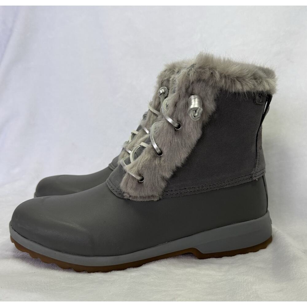 Sperry Maritime Repel Womens Gray Rubber Ankle Rain Snow Winter Duck Boots Sz 10